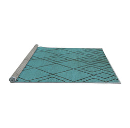 Sideview of Machine Washable Solid Light Blue Modern Rug, wshurb1219lblu