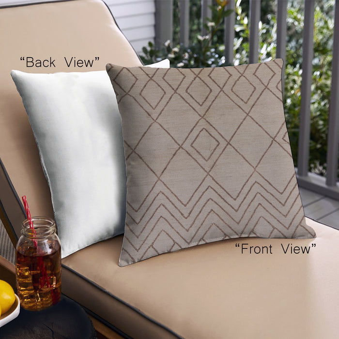 Front View of Mid-Century Modern Urban Square Dark Almond Brown Throw Pillow, 18 inch by 18 inch, pwurb1219