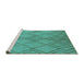 Sideview of Machine Washable Solid Turquoise Modern Area Rugs, wshurb1219turq