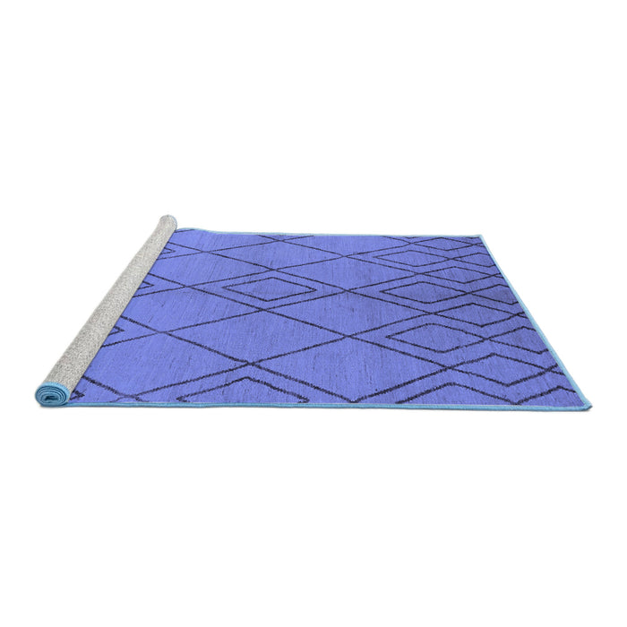 Sideview of Machine Washable Solid Blue Modern Rug, wshurb1219blu