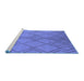 Sideview of Machine Washable Solid Blue Modern Rug, wshurb1219blu