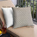 Front View of Mid-Century Modern Urban Square Desert Sand Beige Throw Pillow, 18 inch by 18 inch, pwurb121