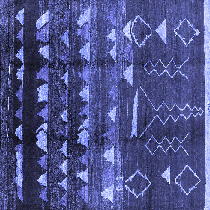 Square Machine Washable Solid Blue Modern Rug, wshurb1220blu