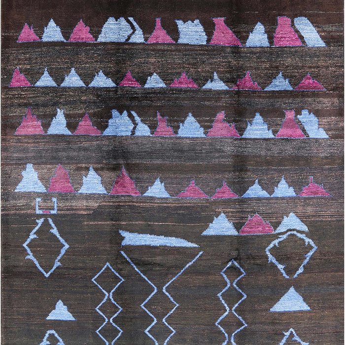 Machine Washable Industrial Modern Burgundy Brown Rug, wshurb1220