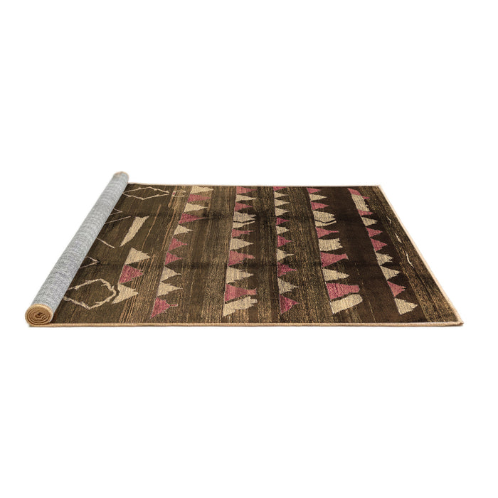 Sideview of Machine Washable Solid Brown Modern Rug, wshurb1220brn