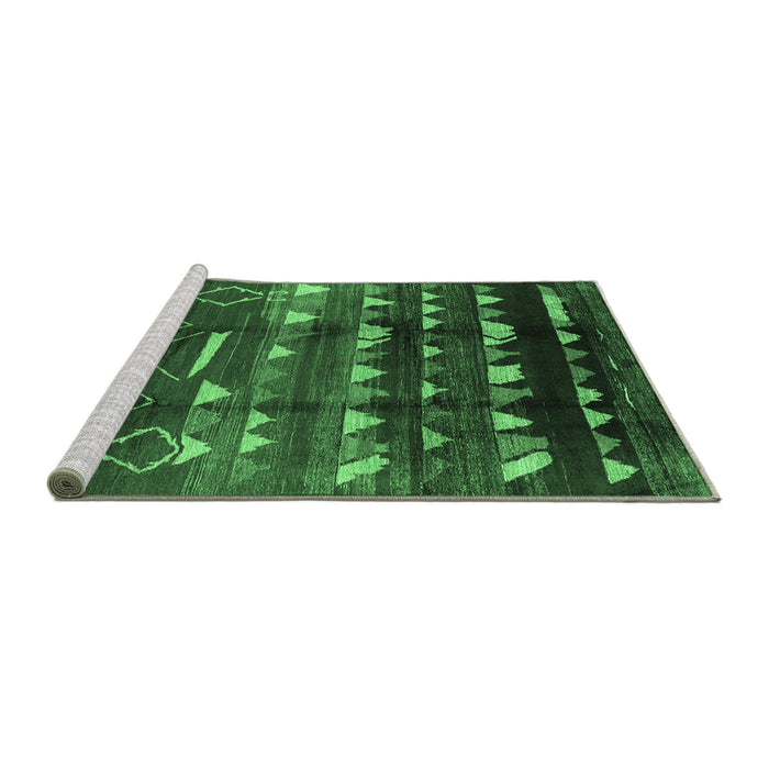Sideview of Machine Washable Solid Emerald Green Modern Area Rugs, wshurb1220emgrn