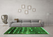 Machine Washable Solid Green Modern Area Rugs in a Living Room,, wshurb1220grn