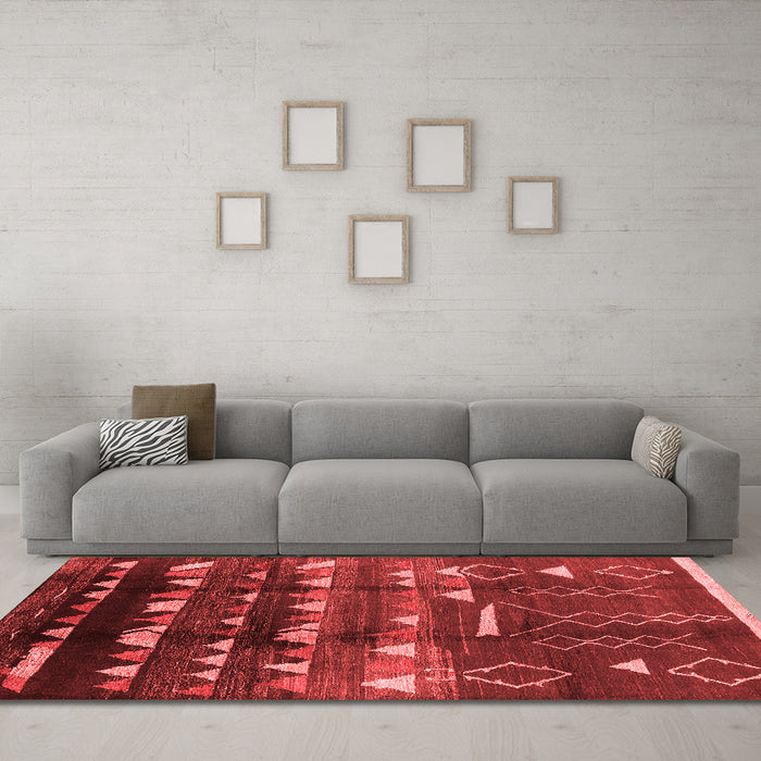 Modern Red Washable Rugs