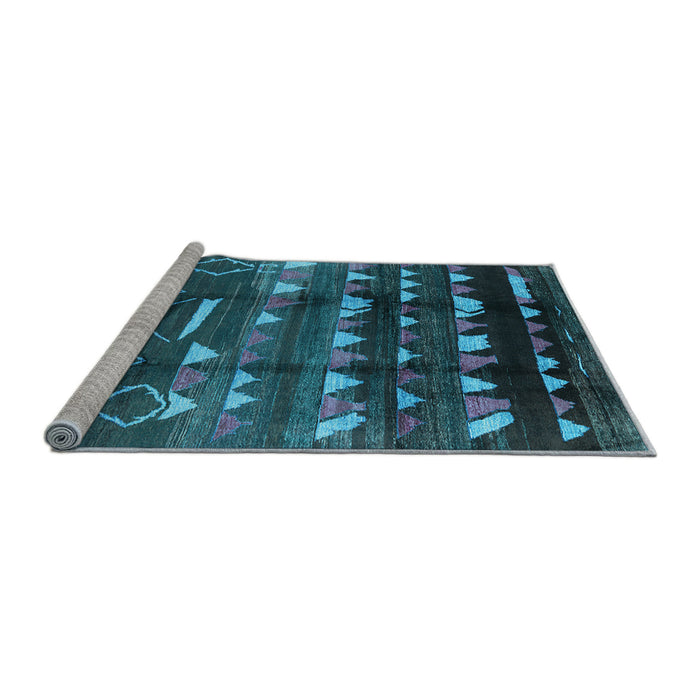 Sideview of Machine Washable Solid Light Blue Modern Rug, wshurb1220lblu