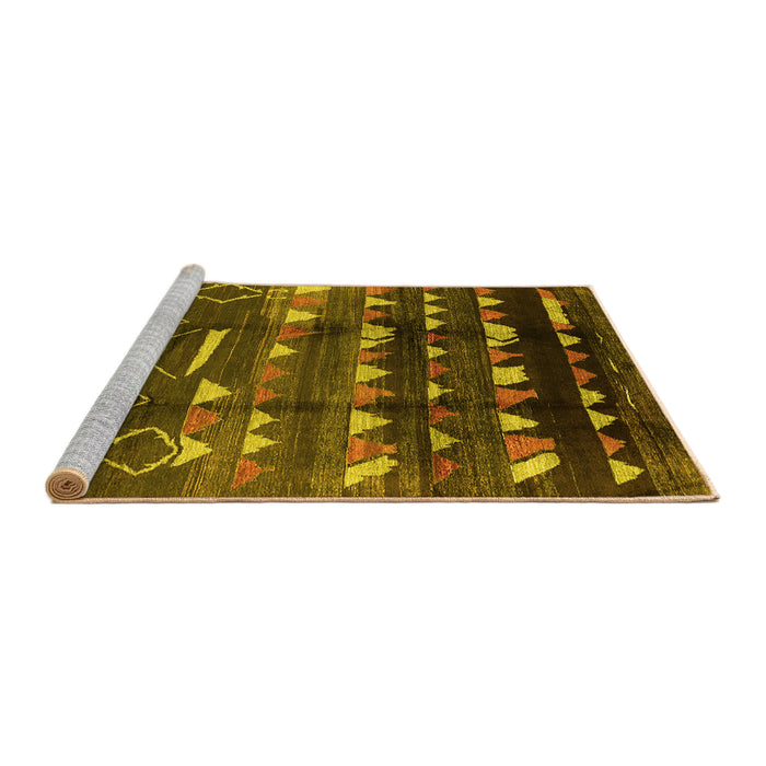 Sideview of Machine Washable Solid Yellow Modern Rug, wshurb1220yw