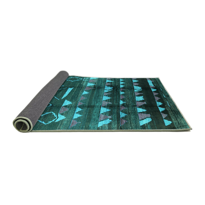 Sideview of Solid Turquoise Modern Rug, urb1220turq