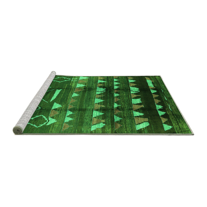 Sideview of Machine Washable Solid Green Modern Area Rugs, wshurb1220grn