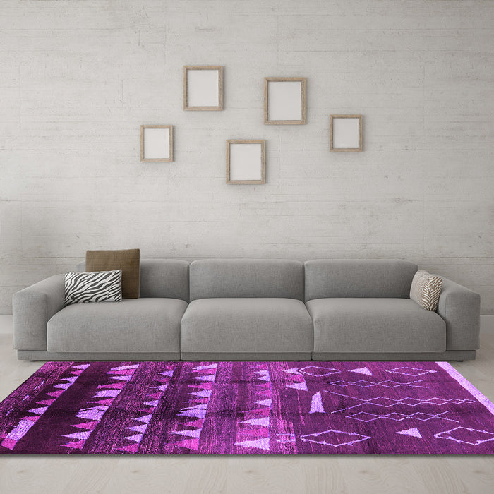 Machine Washable Solid Pink Modern Rug in a Living Room, wshurb1220pnk