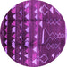 Round Solid Pink Modern Rug, urb1220pnk