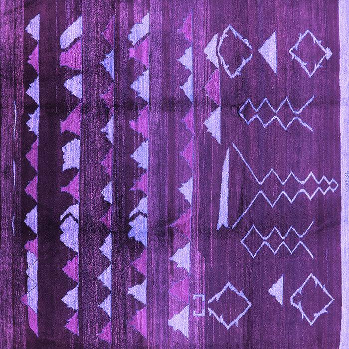 Square Machine Washable Solid Purple Modern Area Rugs, wshurb1220pur