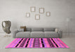 Machine Washable Solid Pink Modern Rug in a Living Room, wshurb1221pnk