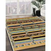 Mid-Century Modern Dark Brown Solid Rug, urb1221