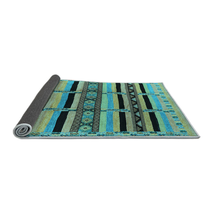 Sideview of Solid Light Blue Modern Rug, urb1221lblu