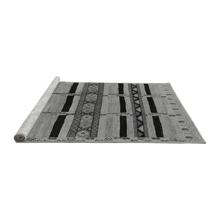 Sideview of Machine Washable Solid Gray Modern Rug, wshurb1221gry