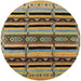 Round Mid-Century Modern Dark Brown Solid Rug, urb1221