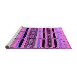 Sideview of Machine Washable Solid Purple Modern Area Rugs, wshurb1221pur