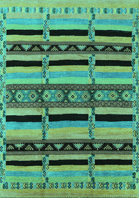 Solid Turquoise Modern Rug, urb1221turq