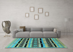 Machine Washable Solid Light Blue Modern Rug in a Living Room, wshurb1221lblu