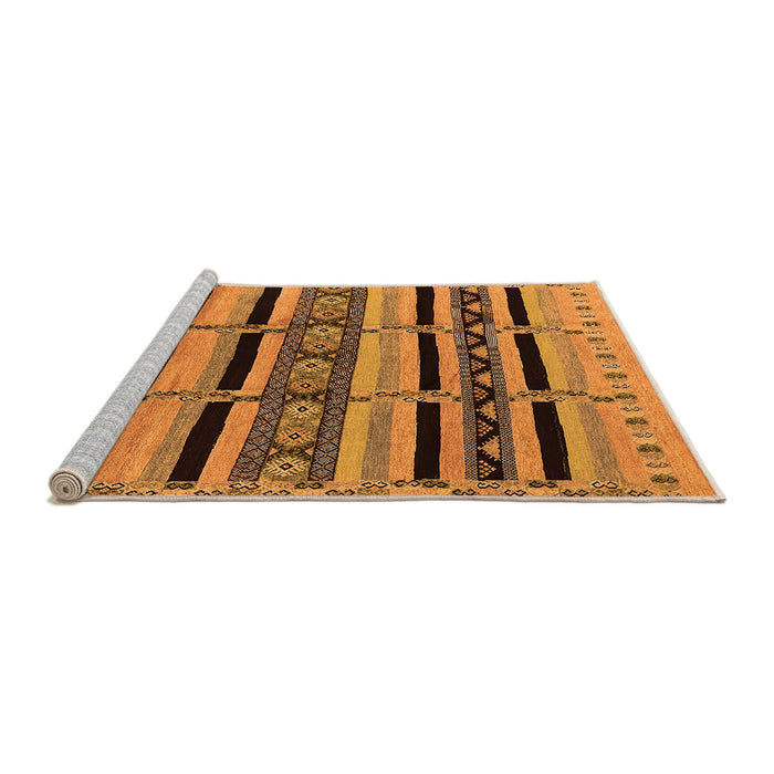 Sideview of Machine Washable Solid Orange Modern Area Rugs, wshurb1221org