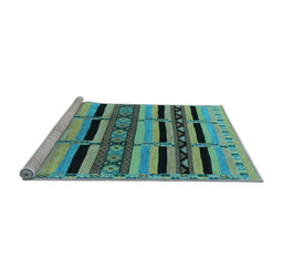 Sideview of Machine Washable Solid Light Blue Modern Rug, wshurb1221lblu