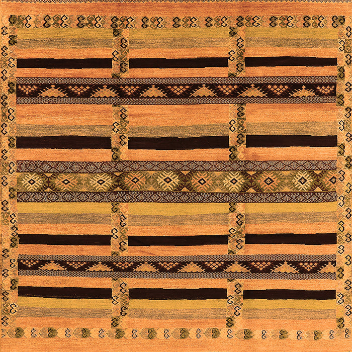 Square Solid Orange Modern Rug, urb1221org