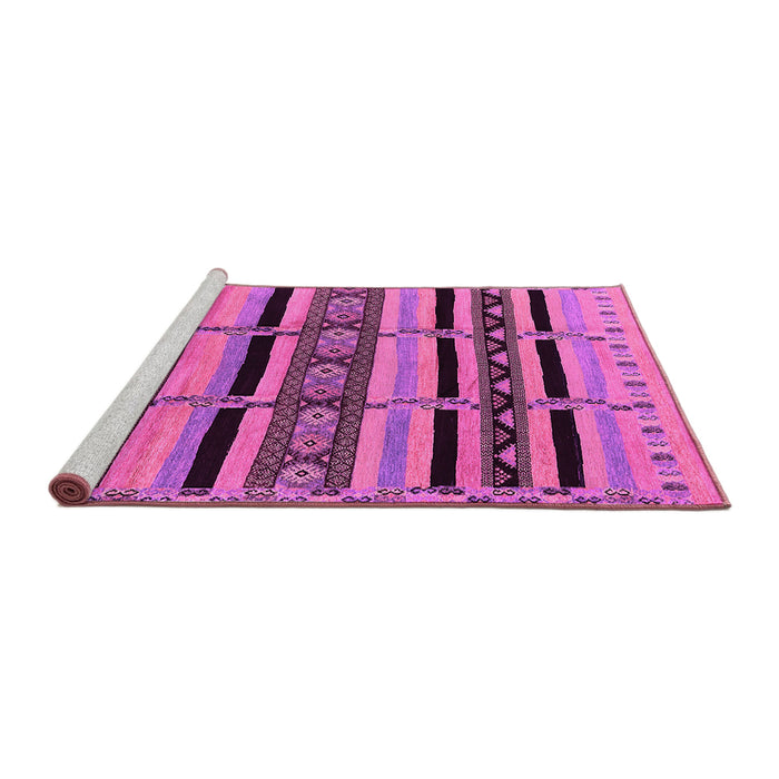 Sideview of Machine Washable Solid Pink Modern Rug, wshurb1221pnk