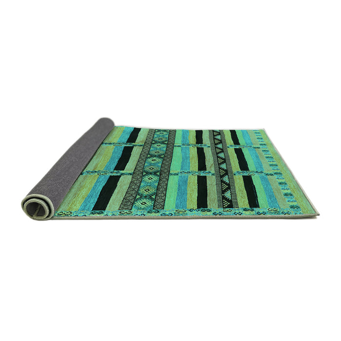 Sideview of Solid Turquoise Modern Rug, urb1221turq
