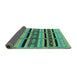 Sideview of Solid Turquoise Modern Rug, urb1221turq