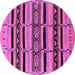 Round Solid Pink Modern Rug, urb1221pnk