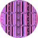 Round Machine Washable Solid Purple Modern Area Rugs, wshurb1221pur