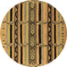 Round Solid Brown Modern Rug, urb1221brn