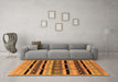 Machine Washable Solid Orange Modern Area Rugs in a Living Room, wshurb1221org