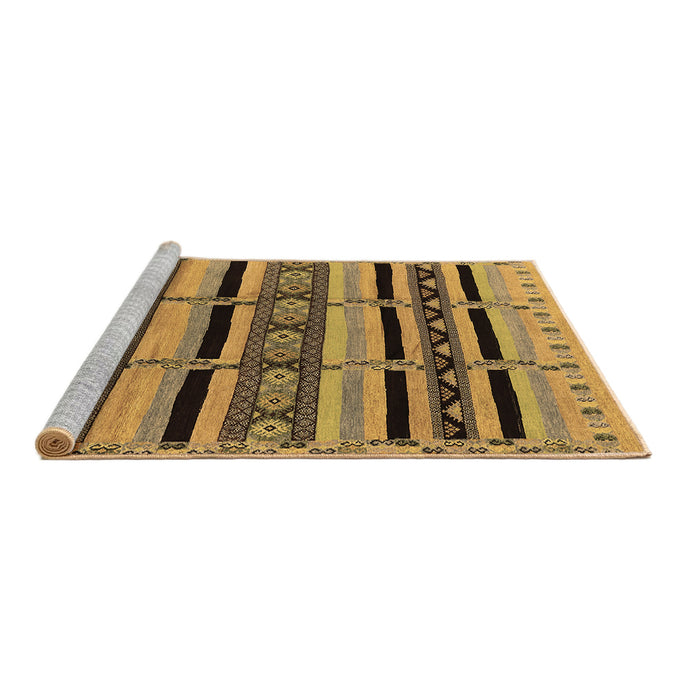 Sideview of Machine Washable Solid Brown Modern Rug, wshurb1221brn
