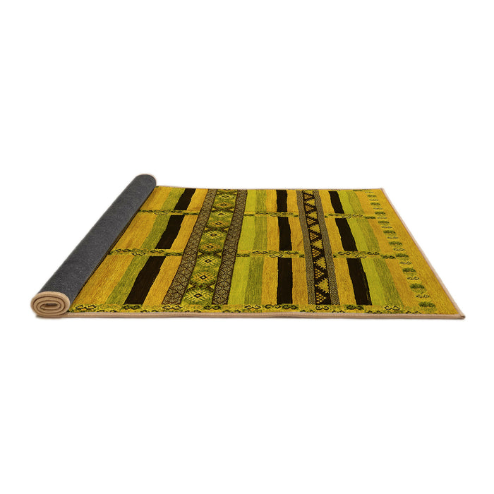 Sideview of Solid Yellow Modern Rug, urb1221yw