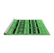 Sideview of Machine Washable Solid Emerald Green Modern Area Rugs, wshurb1221emgrn