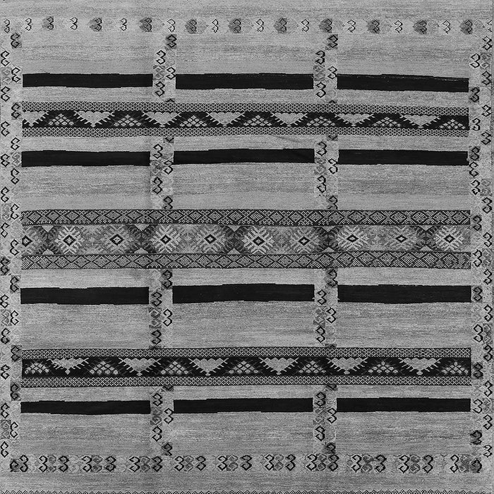 Square Machine Washable Solid Gray Modern Rug, wshurb1221gry