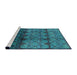 Sideview of Machine Washable Industrial Modern Dark Turquoise Green Rug, wshurb1222