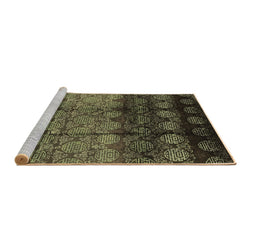 Sideview of Machine Washable Oriental Brown Industrial Rug, wshurb1222brn