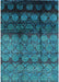 Mid-Century Modern Dark Turquoise Green Oriental Rug, urb1222