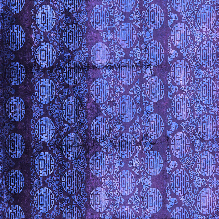 Square Machine Washable Oriental Purple Industrial Area Rugs, wshurb1222pur