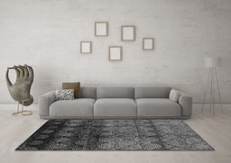 Machine Washable Oriental Gray Industrial Rug in a Living Room,, wshurb1222gry