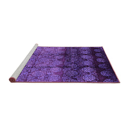 Sideview of Machine Washable Oriental Pink Industrial Rug, wshurb1222pnk