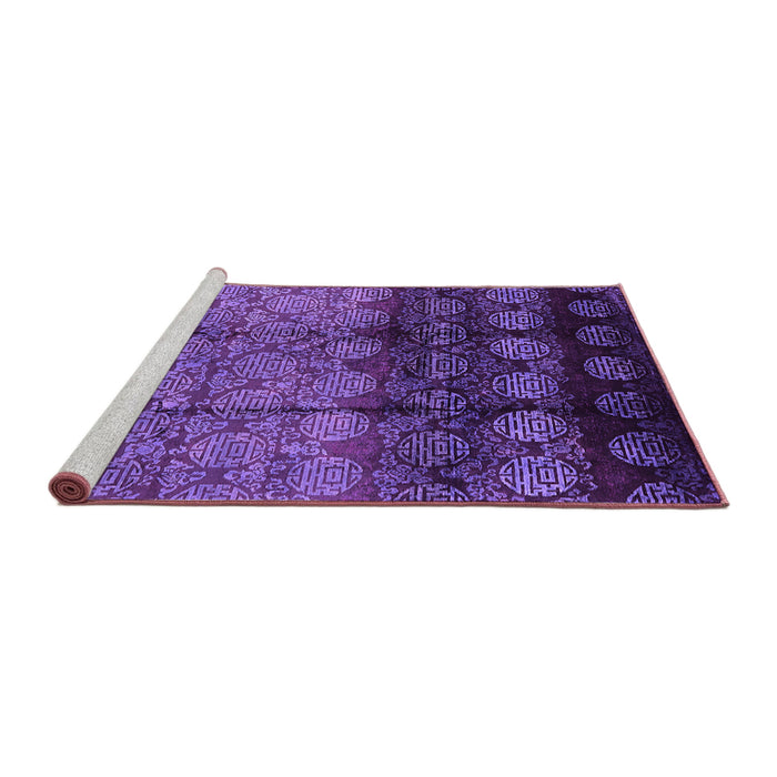 Sideview of Machine Washable Oriental Pink Industrial Rug, wshurb1222pnk