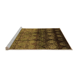 Sideview of Machine Washable Oriental Orange Industrial Area Rugs, wshurb1222org