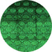 Round Oriental Green Industrial Rug, urb1222grn